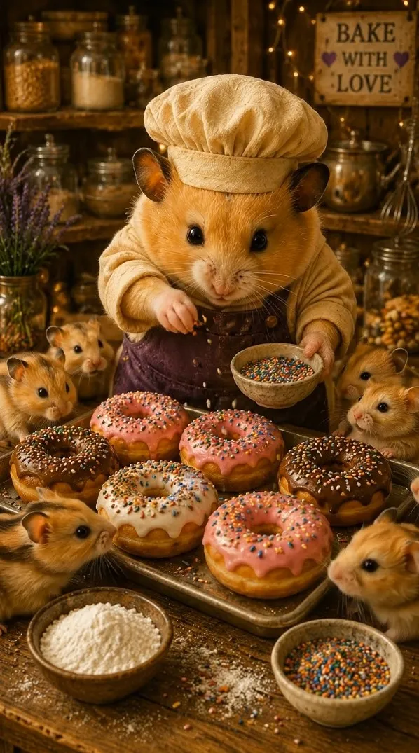 Chef Biscuit presenting Homemade Donuts