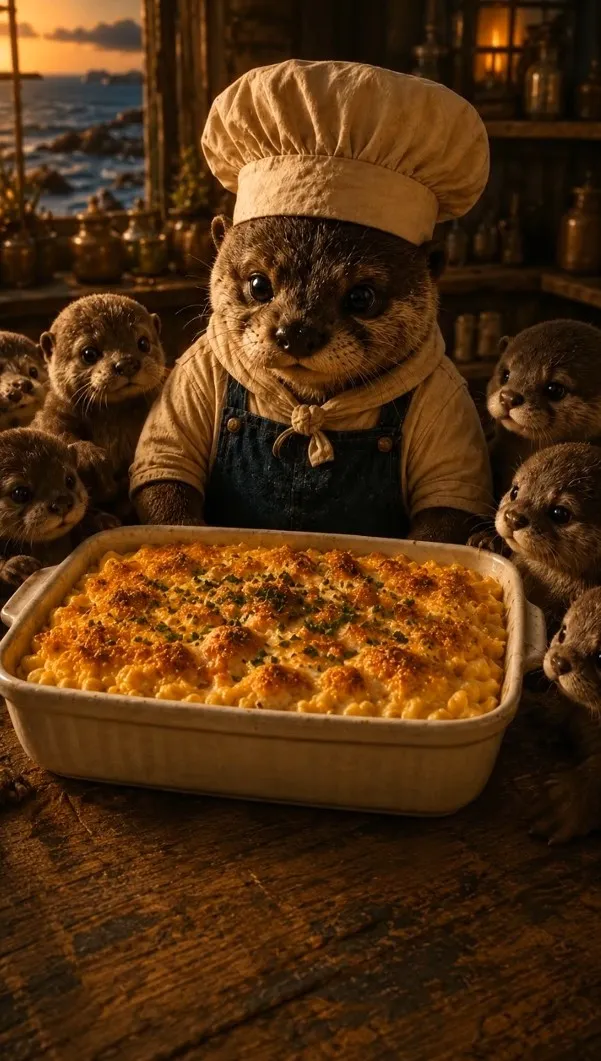 Chef Otto presenting Lobster Mac & Cheese